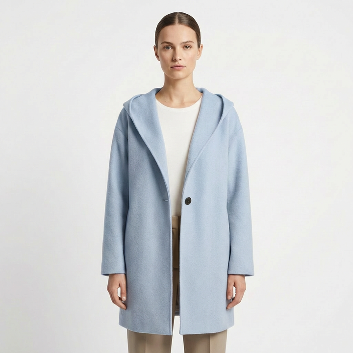 Sarah | Abrigo Oversized Para Mujer Con Capucha Y Botón Frontal | Elegante