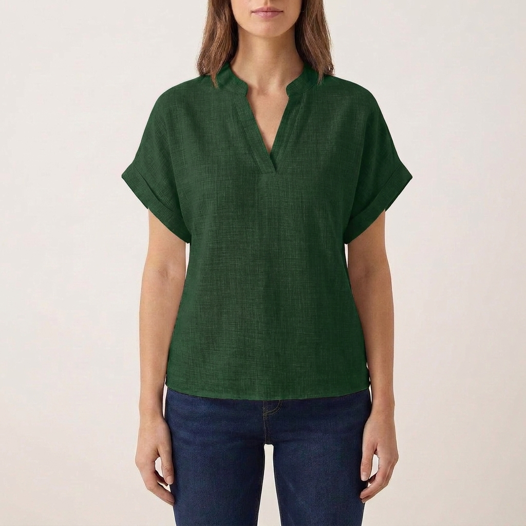 Selena | Blusa da Donna con Scollo a V e Manica Aperta