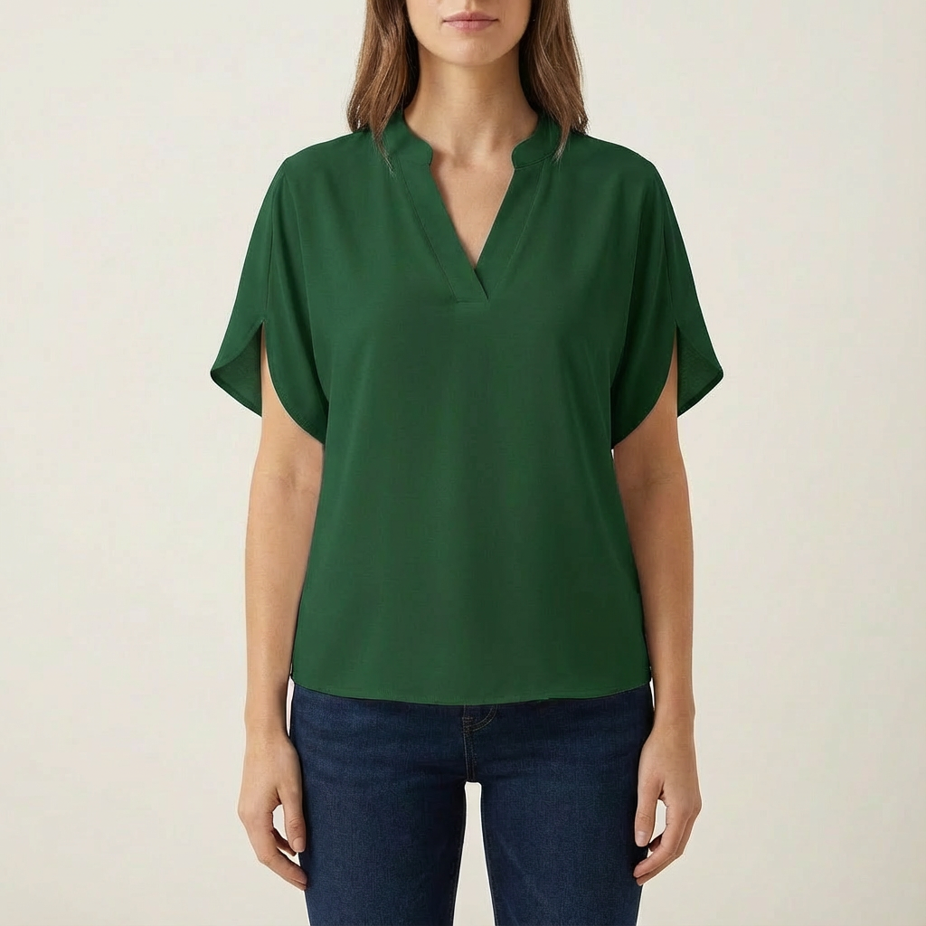 Selena | Blusa da Donna con Scollo a V e Manica Aperta