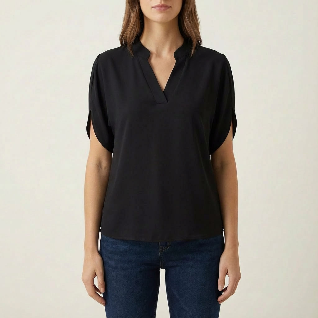 Selena | Blusa da Donna con Scollo a V e Manica Aperta