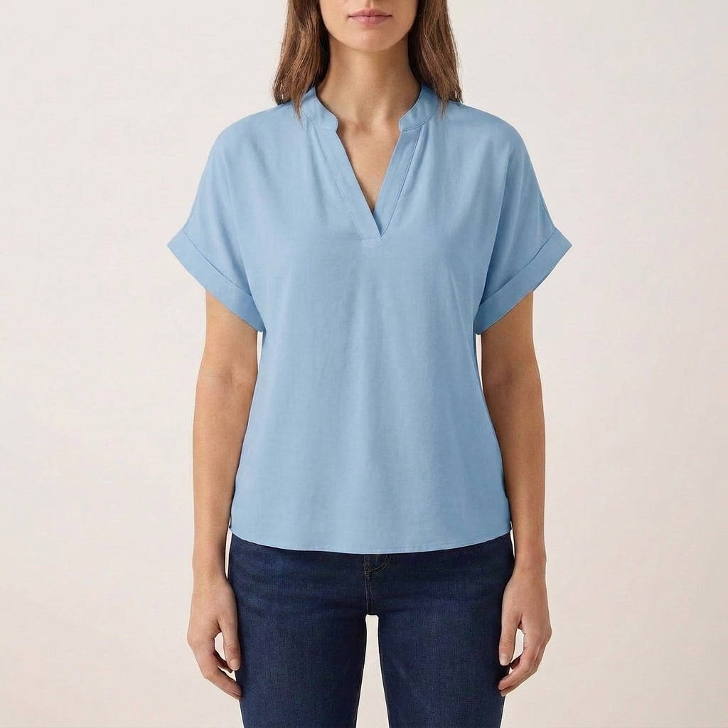 Selena | Blusa da Donna con Scollo a V e Manica Aperta