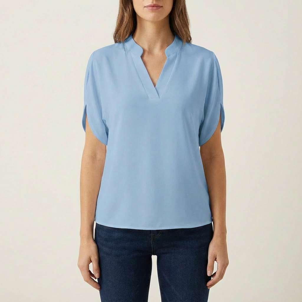 Selena | Blusa da Donna con Scollo a V e Manica Aperta