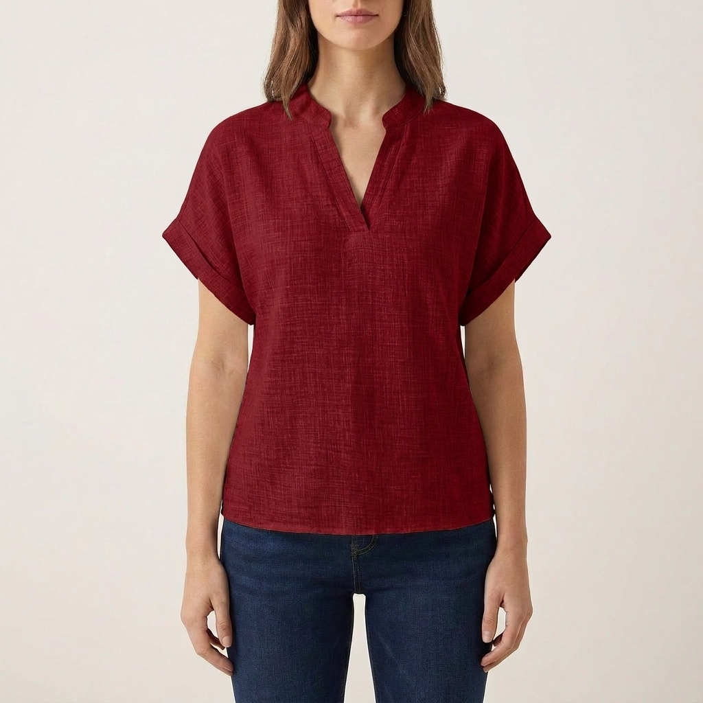 Selena | Blusa da Donna con Scollo a V e Manica Aperta
