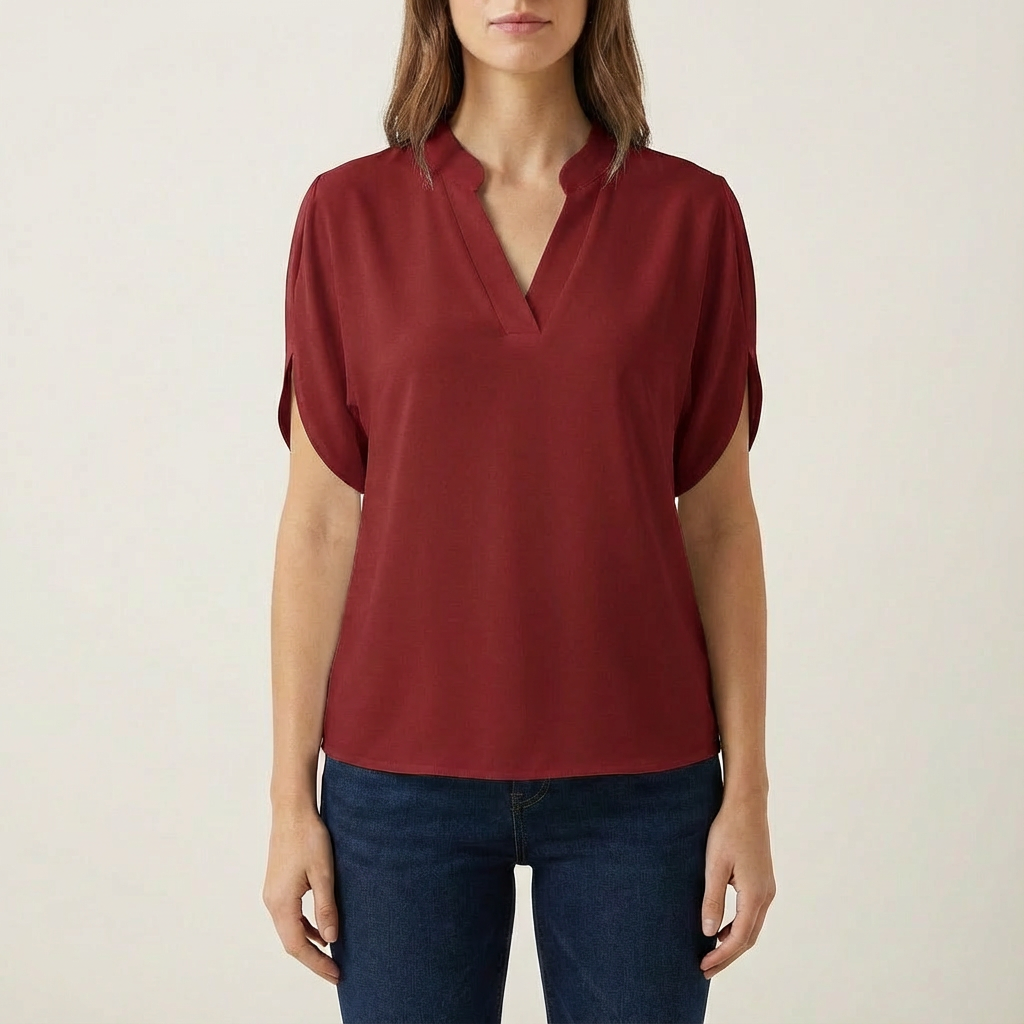 Selena | Blusa da Donna con Scollo a V e Manica Aperta