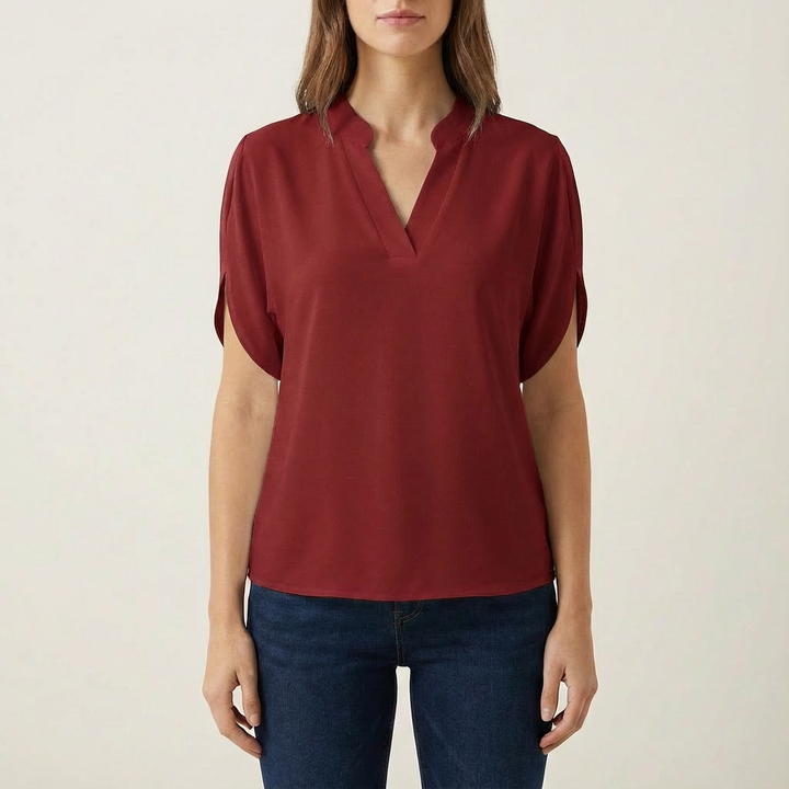 Selena | Blusa da Donna con Scollo a V e Manica Aperta