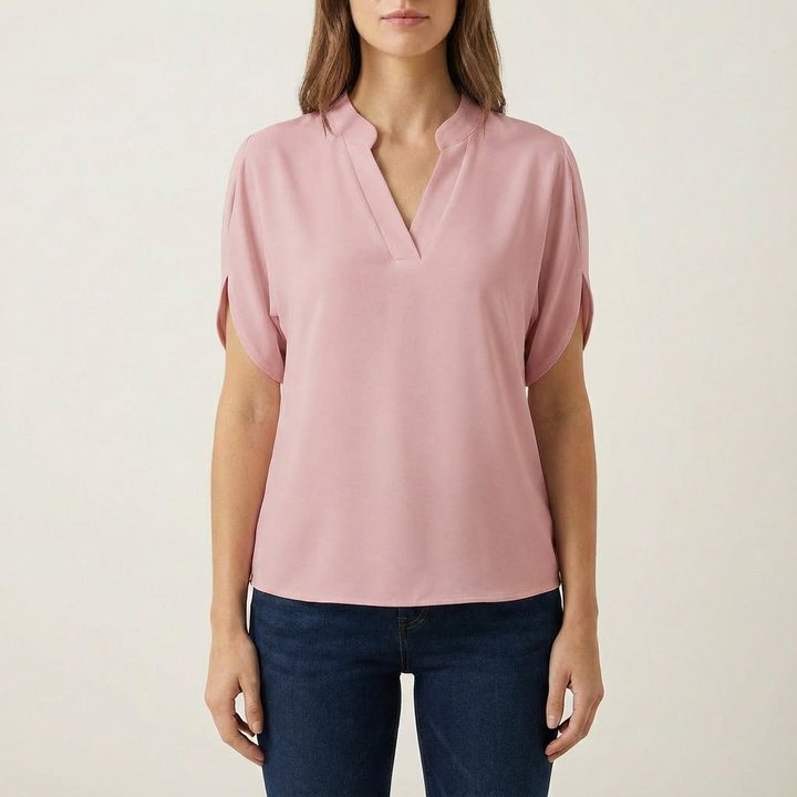 Selena | Blusa da Donna con Scollo a V e Manica Aperta