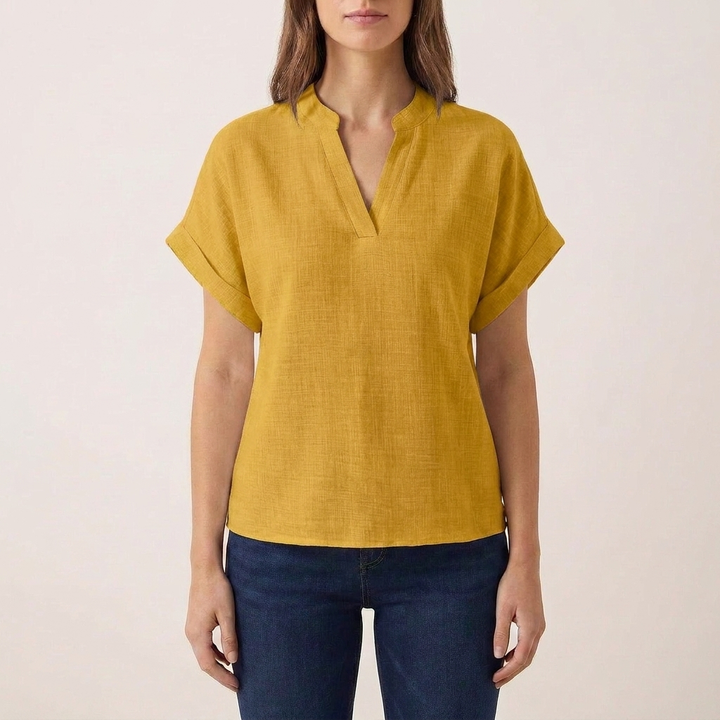 Selena | Blusa da Donna con Scollo a V e Manica Aperta