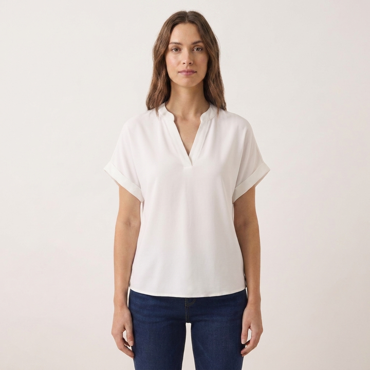 Selena | Blusa da Donna con Scollo a V e Manica Aperta