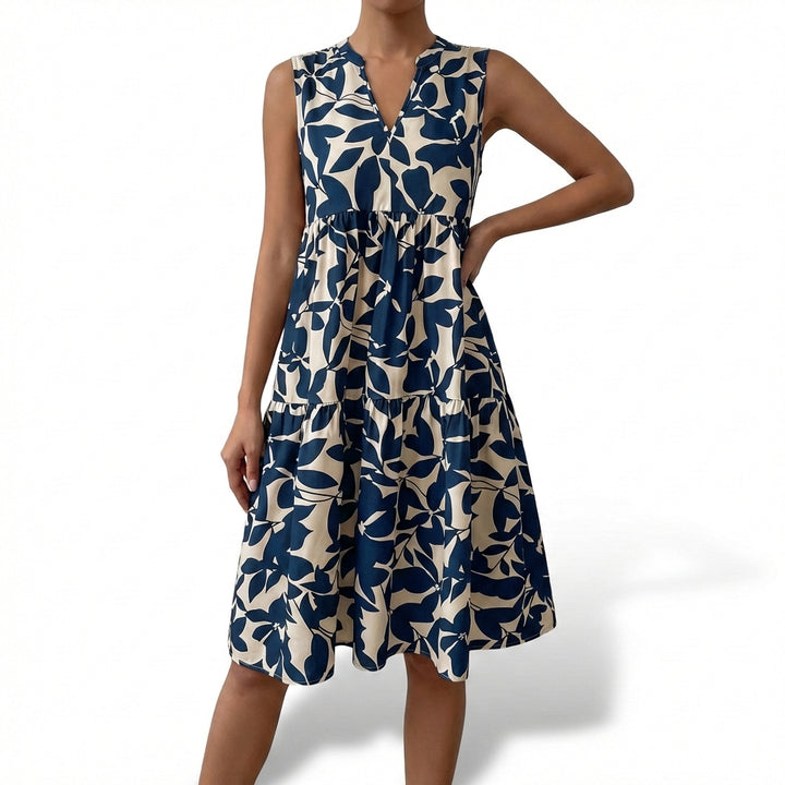 Selva | Vestito Donna Senza Maniche Stampato a Balze