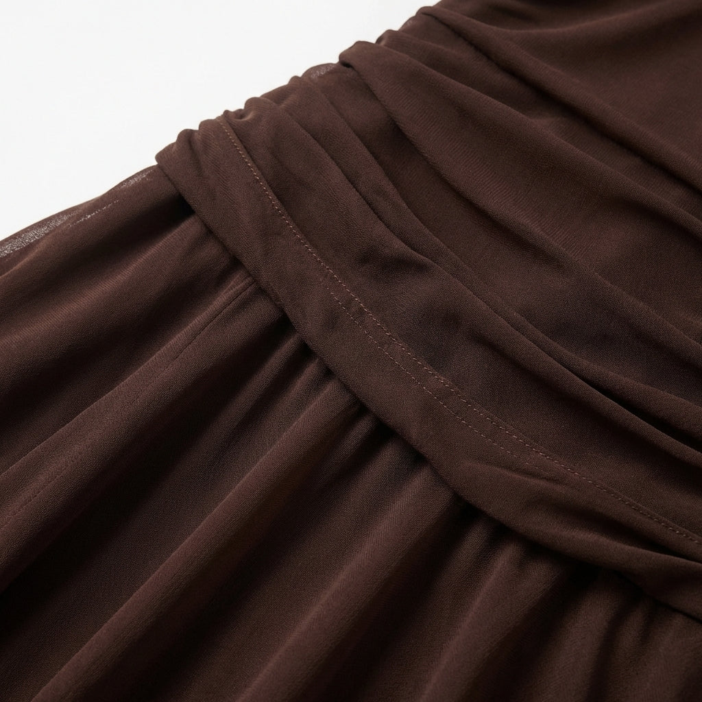 Severina | Abito Maxi Donna Drappeggiato con Spalle Scese