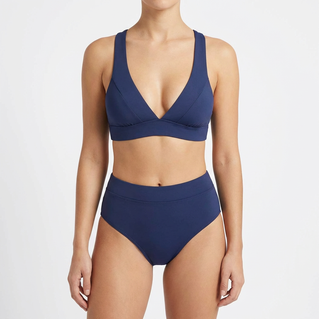 Sofia | Bikini Donna con Scollo a V Profondo e Slip a Vita Alta | Elegante