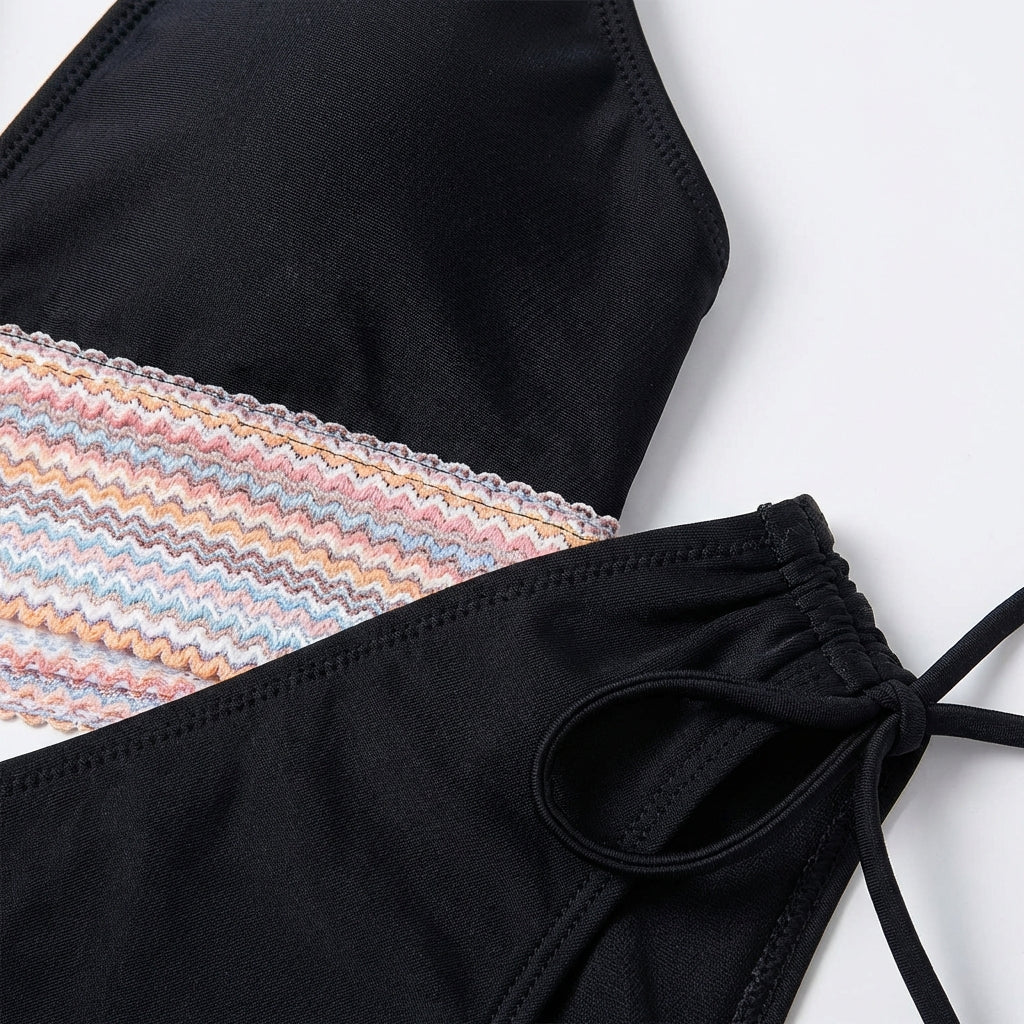 Sofia | Bikini Mujer Con Escote En V Profundo Y Detalle Fruncido Lateral | Elegante