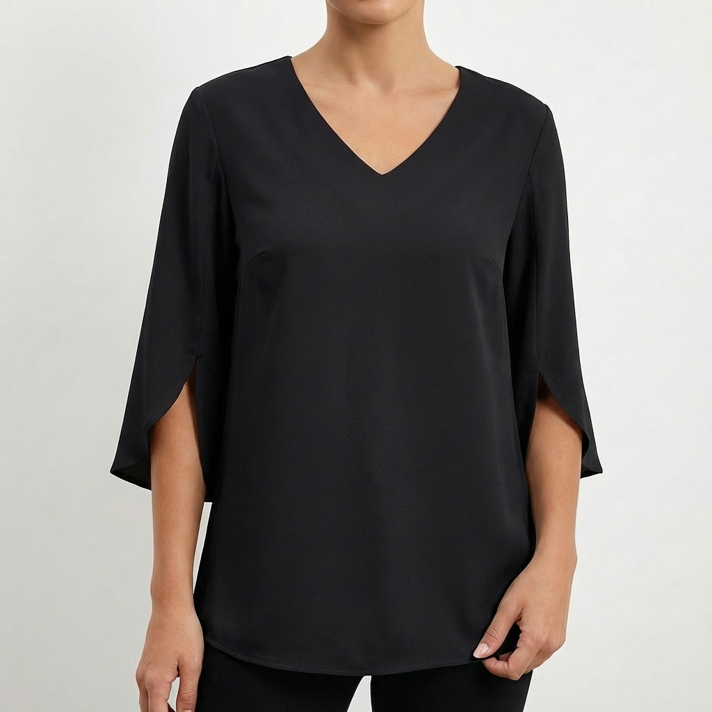 Sofia | Camicetta Donna con Scollo a V e Manica a Tre Quarti | Elegante Informale