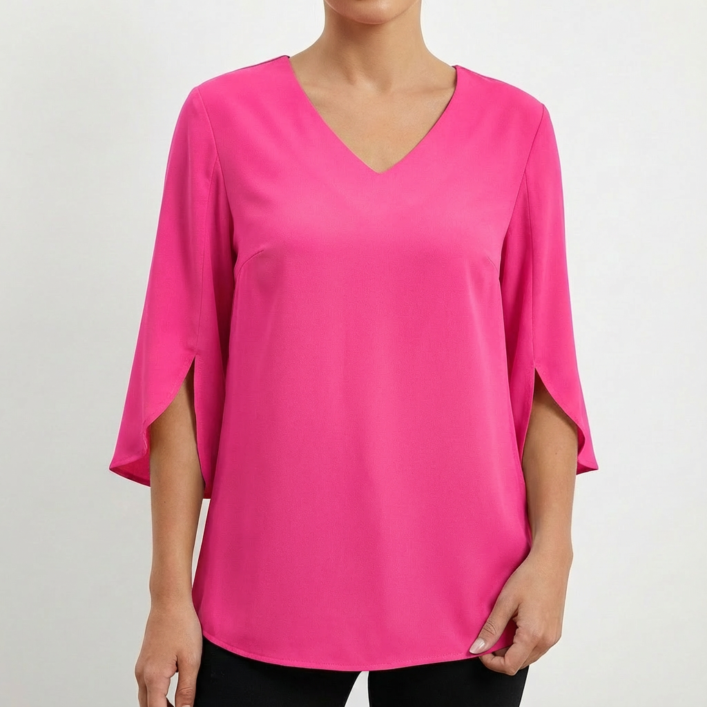 Sofia | Camicetta Donna con Scollo a V e Manica a Tre Quarti | Elegante Informale