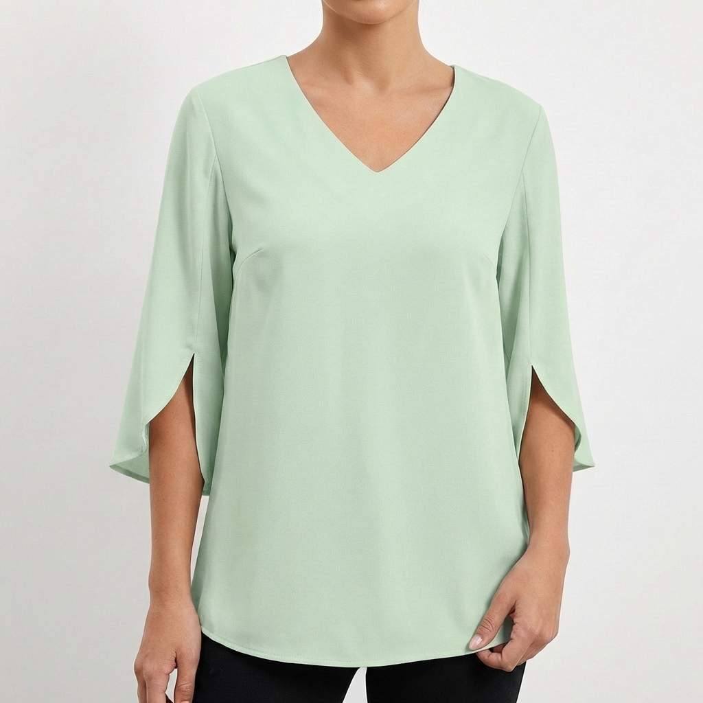 Sofia | Camicetta Donna con Scollo a V e Manica a Tre Quarti | Elegante Informale