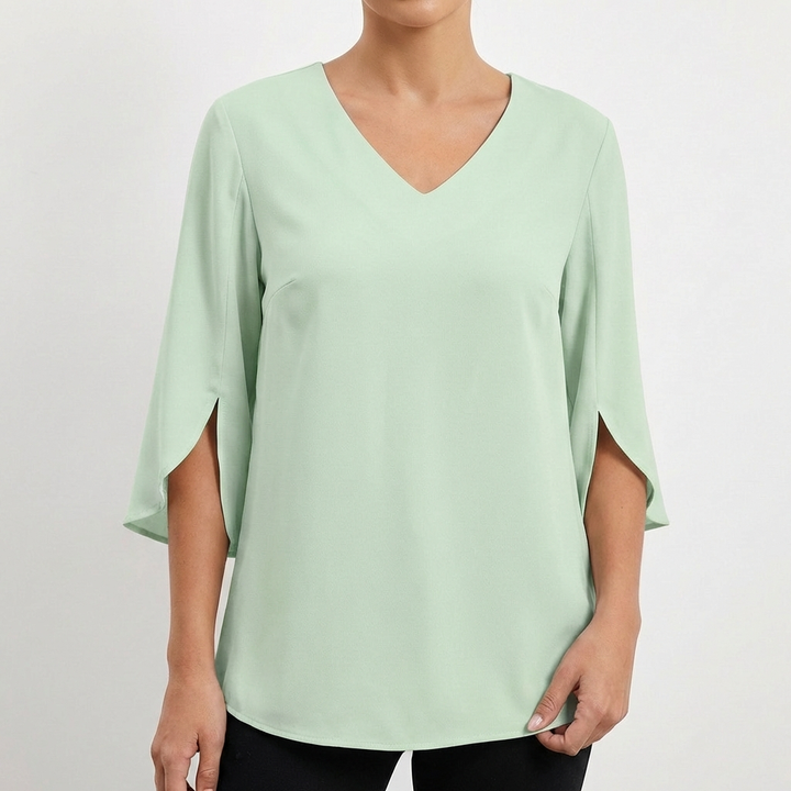 Sofia | Camicetta Donna con Scollo a V e Manica a Tre Quarti | Elegante Informale