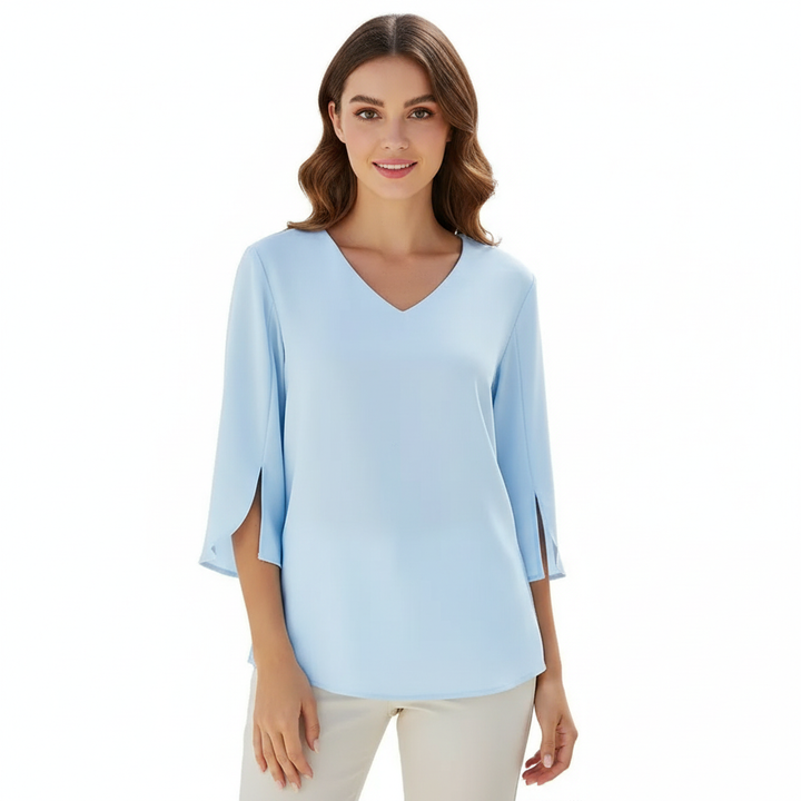 Sofia | Camicetta Donna con Scollo a V e Manica a Tre Quarti | Elegante Informale