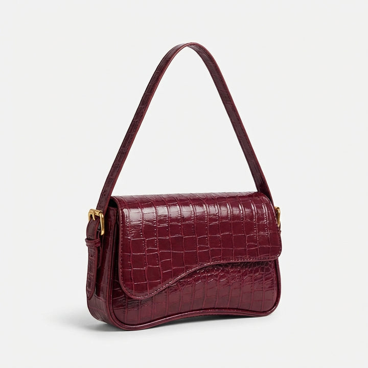 Sofia | Borsa Baguette Donna con Effetto Coccodrillo e Colore Bordeaux | Sofisticata