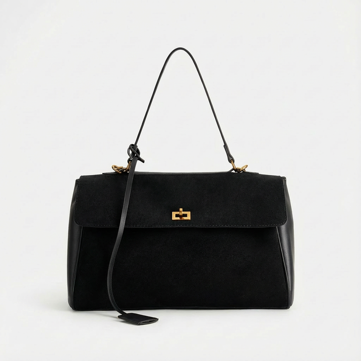 Sofia | Borsa a mano da donna con chiusura girevole dorata | Senza tempo