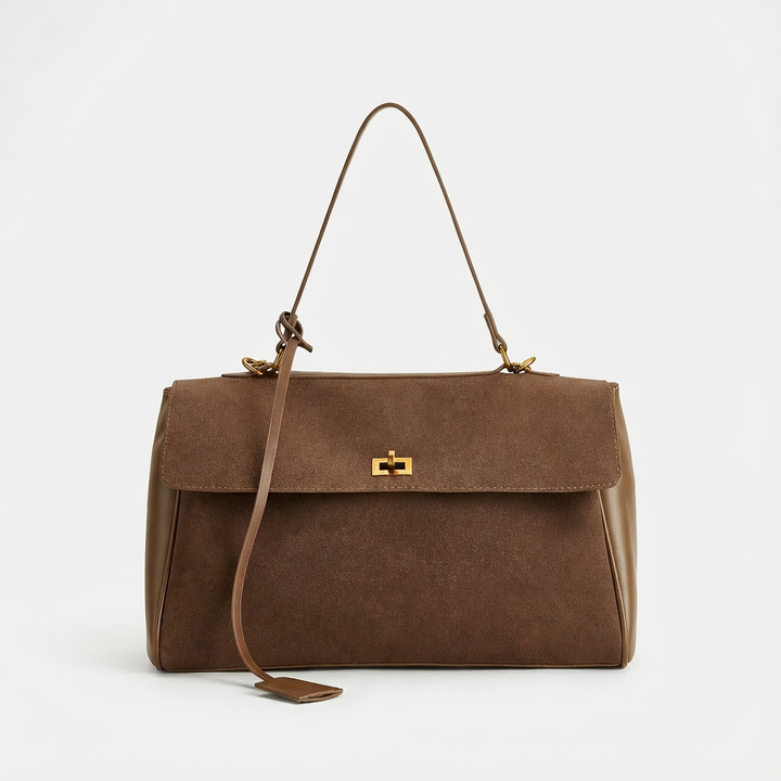 Sofia | Borsa a mano da donna con chiusura girevole dorata | Senza tempo