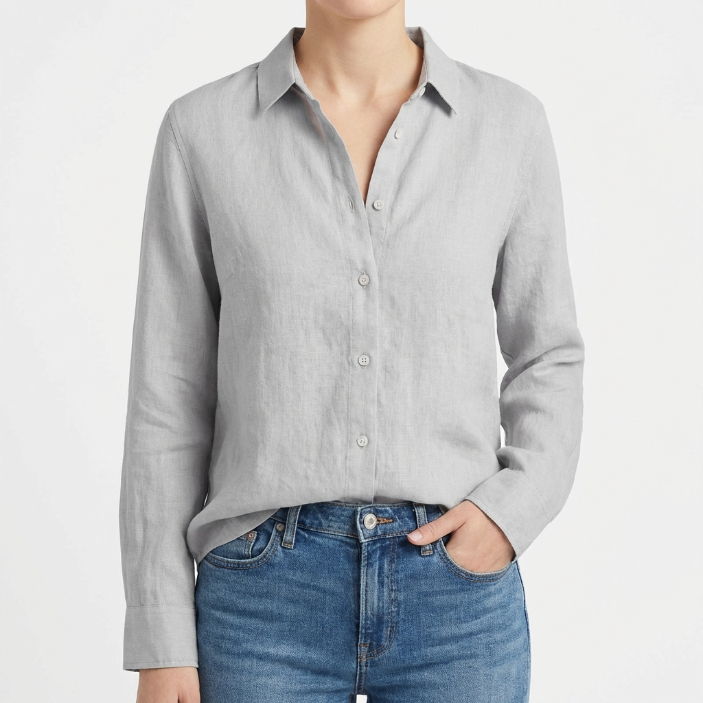 Sofia | Camicia Donna con Colletto Classico e Orlo Arrotondato | Informale