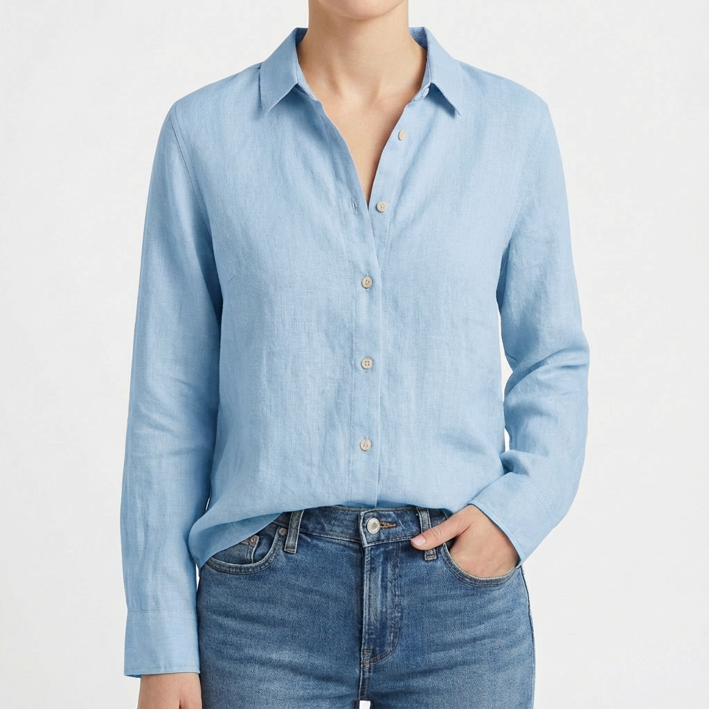 Sofia | Camicia Donna con Colletto Classico e Orlo Arrotondato | Informale