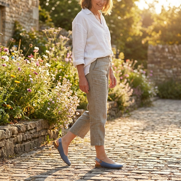 Sofia | Mujer Avarcas Con Puntera Cerrada Y Tira Trasera | Mediterráneo