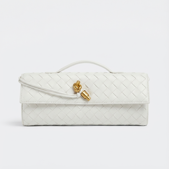 Sofia | Borsa da Donna a Mano con Intreccio e Chiusura a Nodo Dorato | Elegante