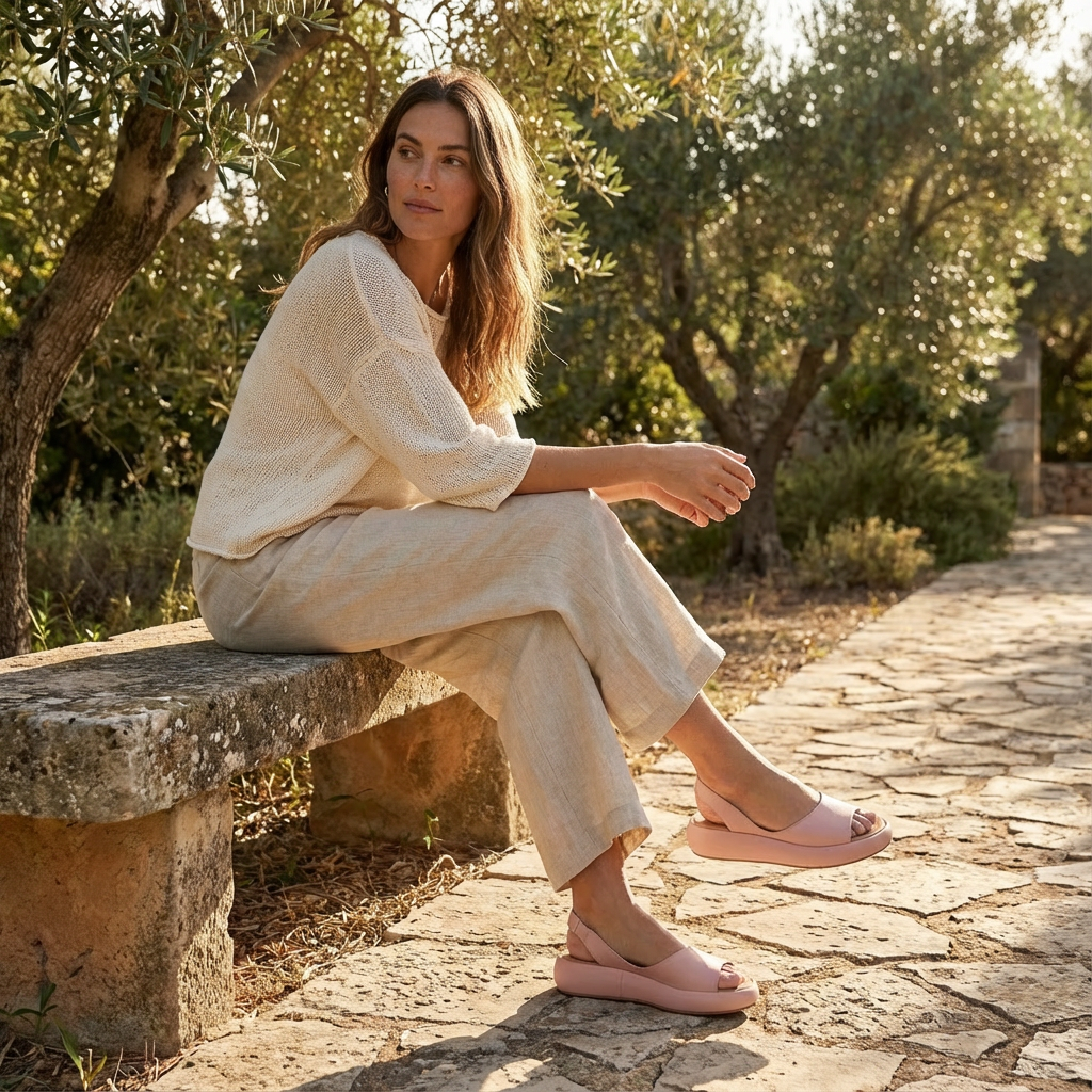 Sofia | Mujer Sandalias Cuña Con Puntera Abierta Y Tira Trasera | Cómodo