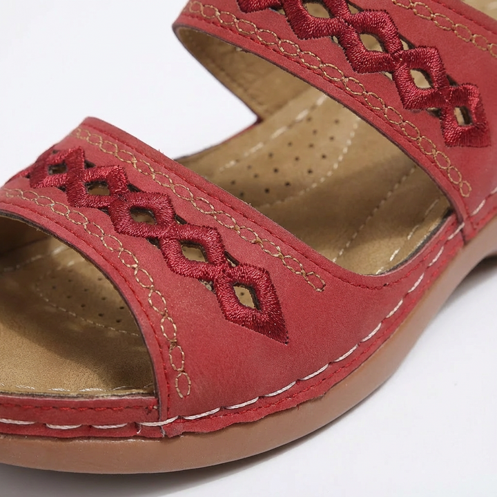 Sofia | Mujer Sandalias Planas Con Correa Tobillo Y Detalle Trenzado | Boho