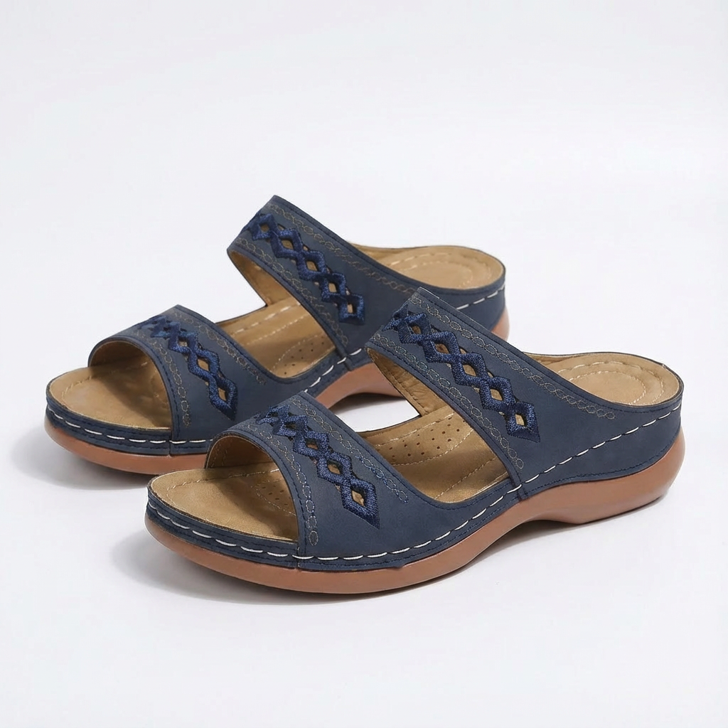 Sofia | Mujer Sandalias Planas Con Correa Tobillo Y Detalle Trenzado | Boho