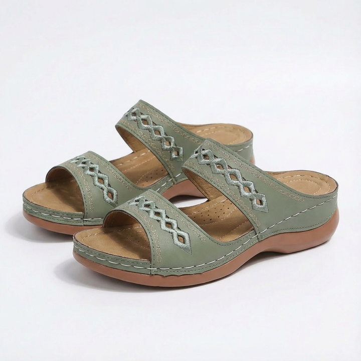 Sofia | Mujer Sandalias Planas Con Correa Tobillo Y Detalle Trenzado | Boho