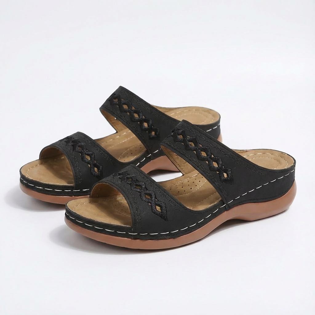 Sofia | Mujer Sandalias Planas Con Correa Tobillo Y Detalle Trenzado | Boho