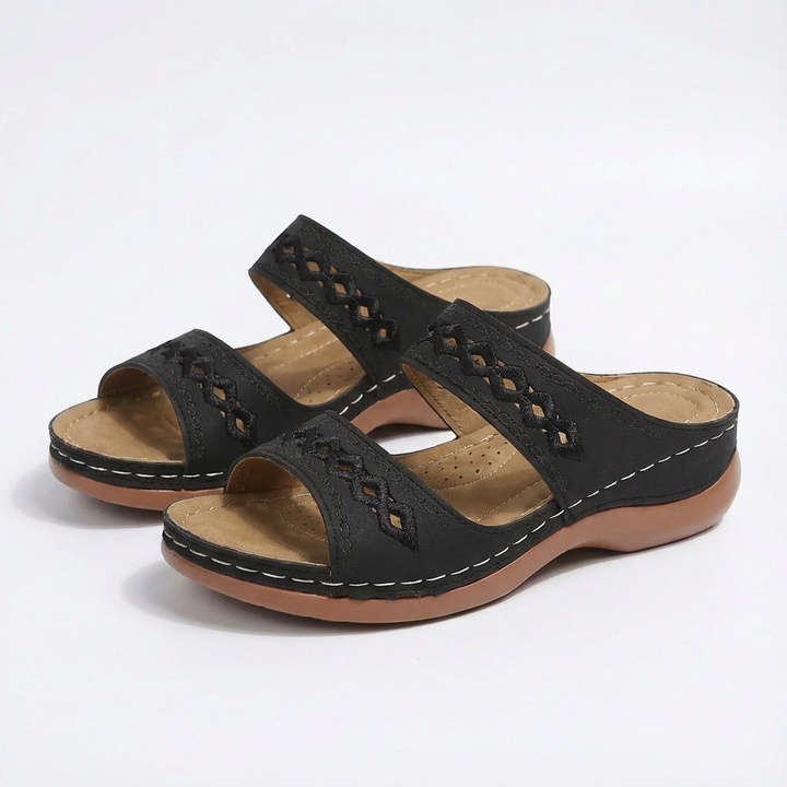 Sofia | Mujer Sandalias Planas Con Correa Tobillo Y Detalle Trenzado | Boho