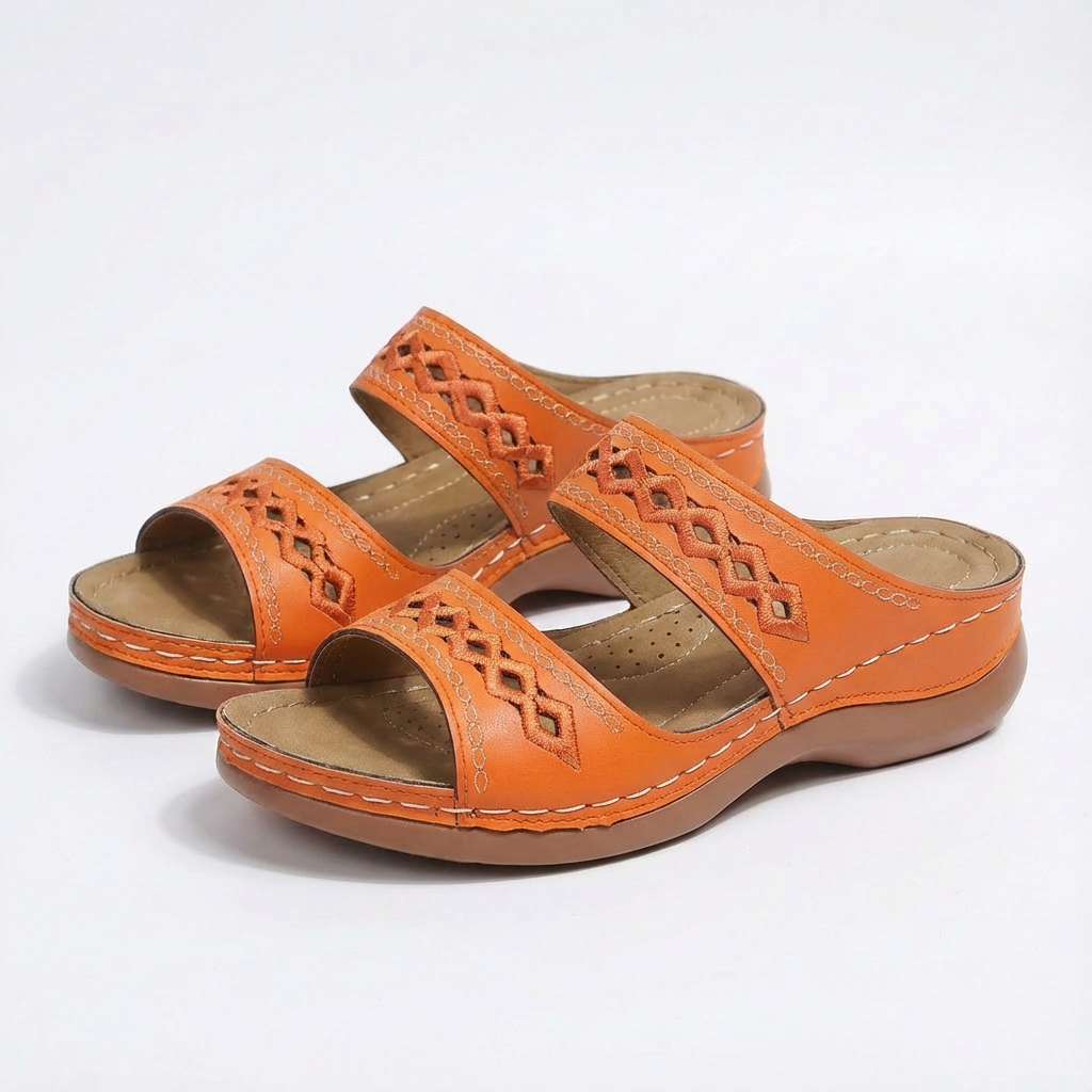 Sofia | Mujer Sandalias Planas Con Correa Tobillo Y Detalle Trenzado | Boho