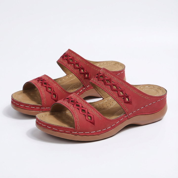 Sofia | Mujer Sandalias Planas Con Correa Tobillo Y Detalle Trenzado | Boho