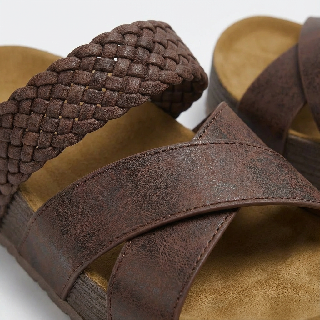 Sofia | Mujer Sandalias Plataforma Con Tira Trenzada Y Suela Corcho | Boho