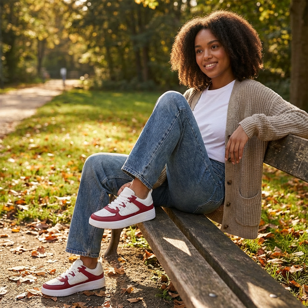 Sofia | Mujer Zapatillas Skate Con Paneles Contrastantes Y Cordones | Urbano