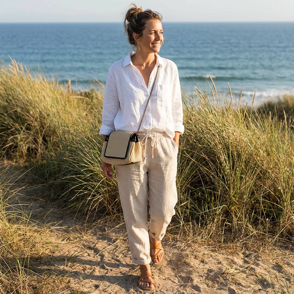 Sofia | Pantaloni Donna con Vita con Laccio e Orlo Ripiegato | Informale