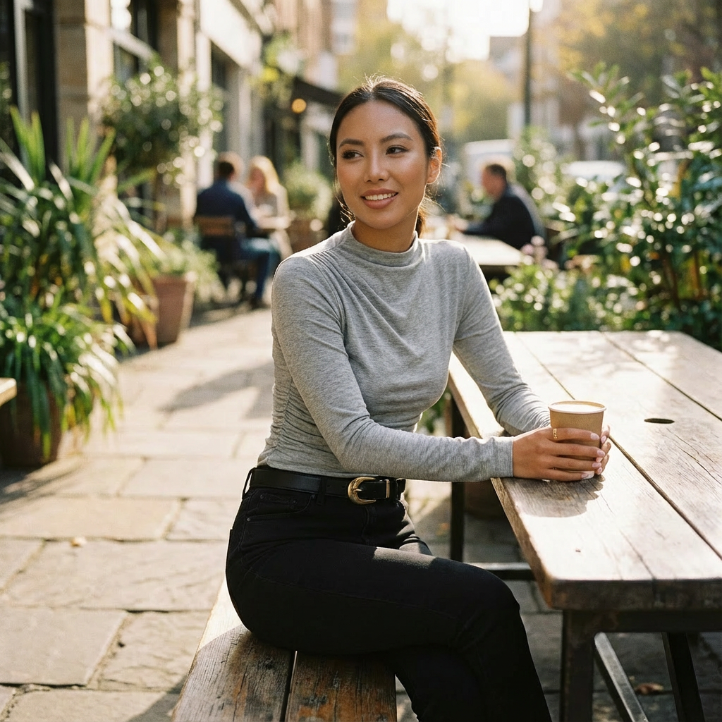 Sofia | Maglia Drappeggiata Donna con Pieghe Asimmetriche e Spalle Marcate | Elegante