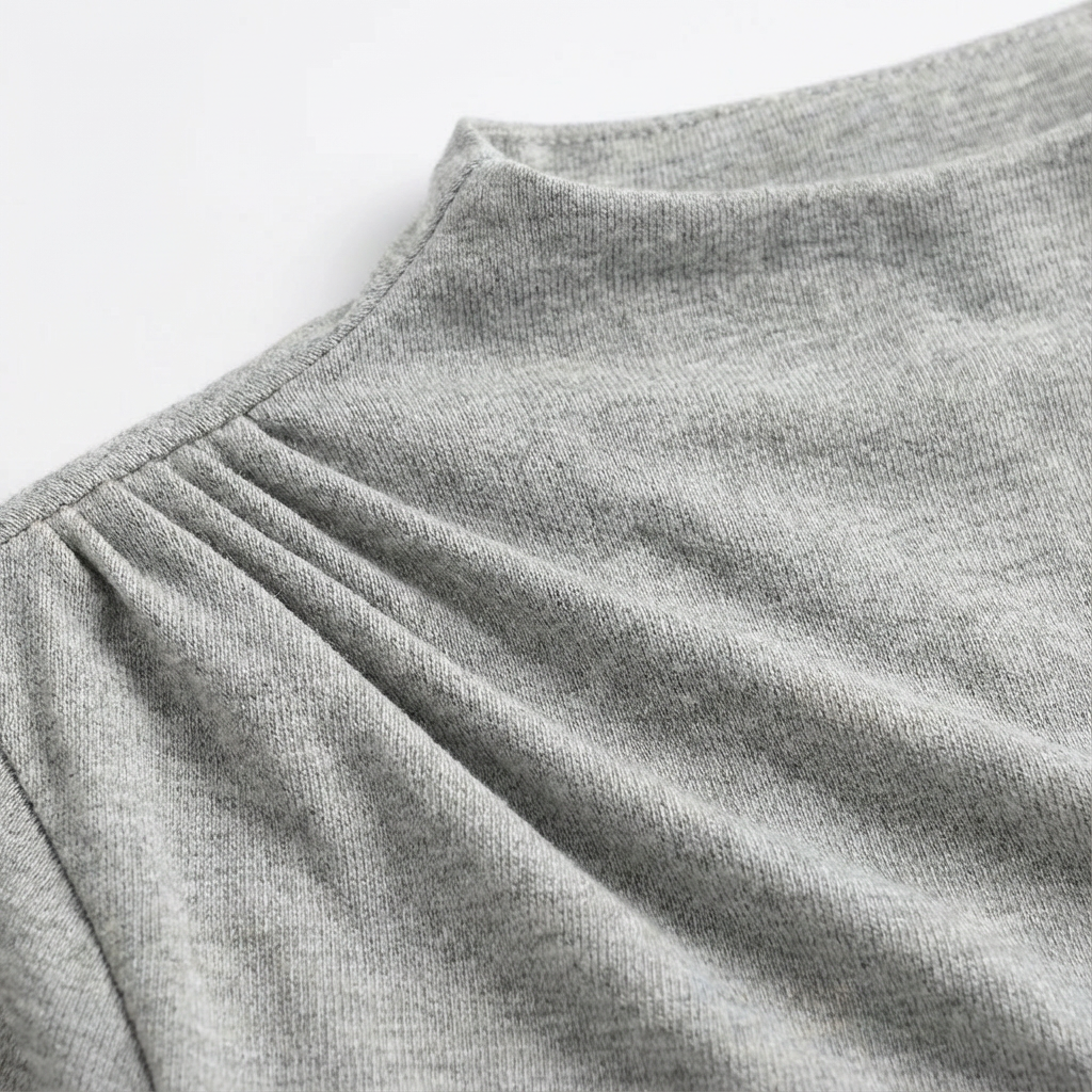 Sofia | Maglia Drappeggiata Donna con Pieghe Asimmetriche e Spalle Marcate | Elegante