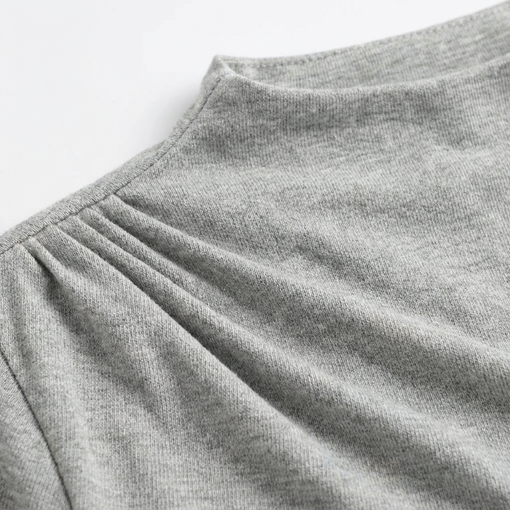 Sofia | Maglia Drappeggiata Donna con Pieghe Asimmetriche e Spalle Marcate | Elegante