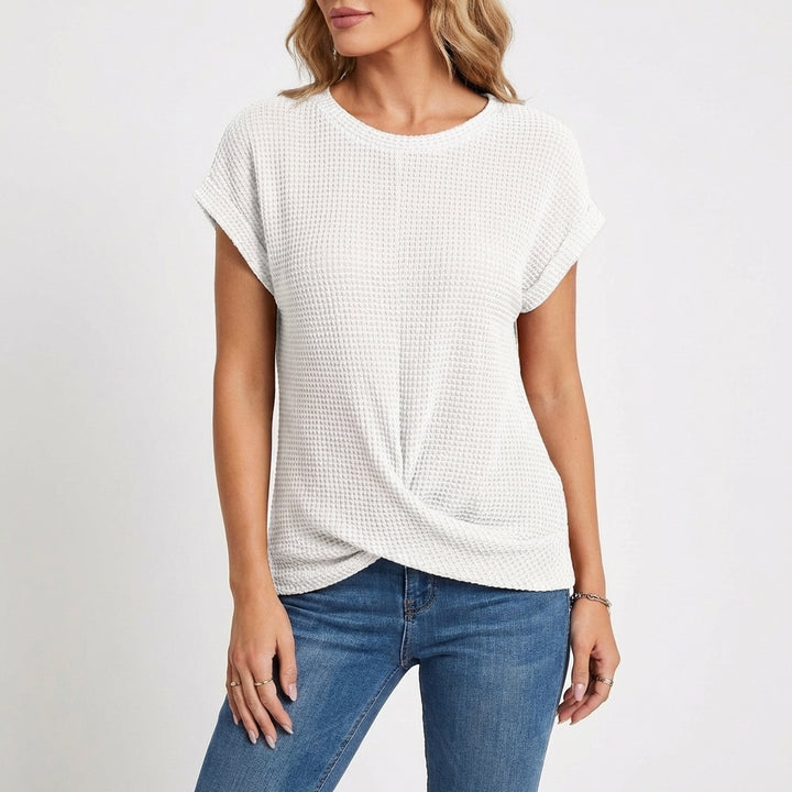 Sofía | Top Textura Waffle Manga Corta Mujer Casual