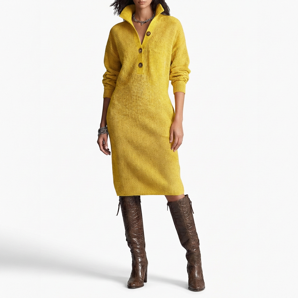 Sofía | Vestito in Jersey con Bottoni Donna