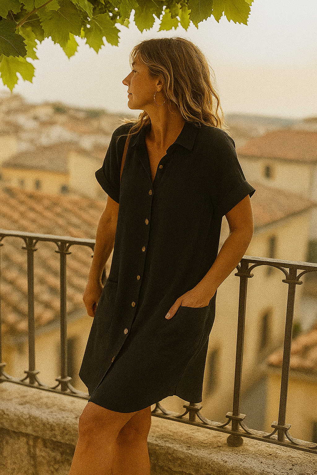 Solea | Vestido Mini Vintage de Mujer con Cuello en V | Elegante y Ligero para Verano