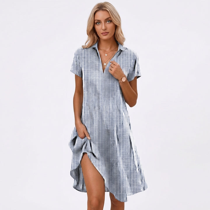 Soraya | Vestito Midi Stampato con Scollo a V Donna Boho