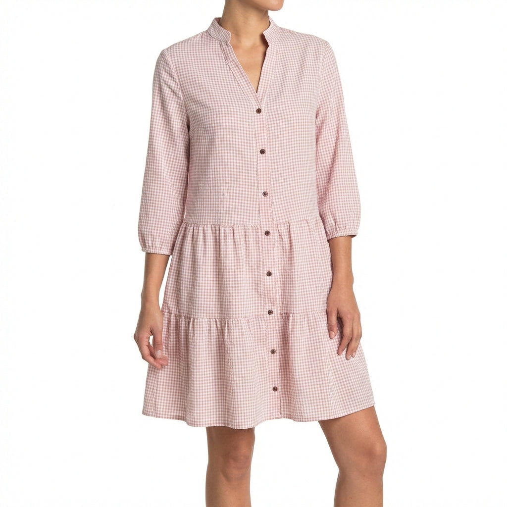 Tuva | Vestito corto a quadretti Vichy a balze donna