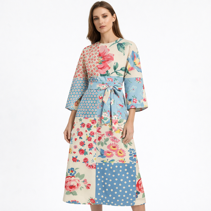 Valentina | Vestito Midi in Poliestere Degradé con Fiocco Donna