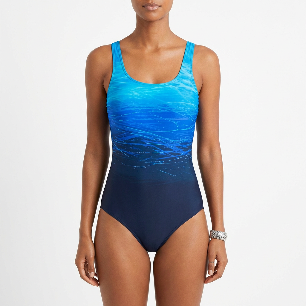 Valeria | Bañador Mujer Con Espalda Deportiva Y Escote Redondo | Deportivo