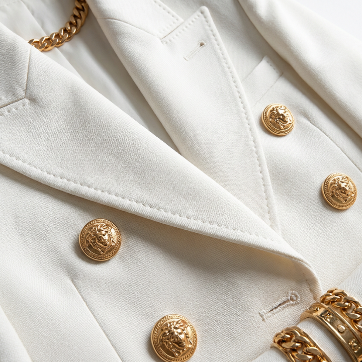 Valeria | Blazer Mujer Con Cierre Cruzado Y Botones Decorativos | Elegante